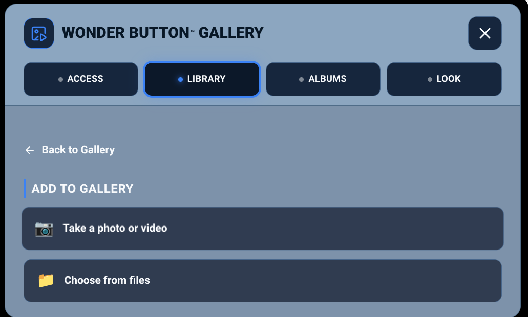 Take a photo or choose from your files.