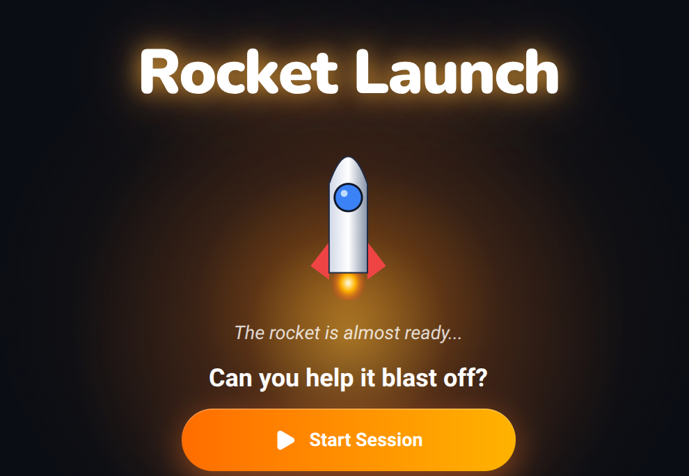 Rocket Launch: Four simple touches prepare a rocket for an exciting blast off!