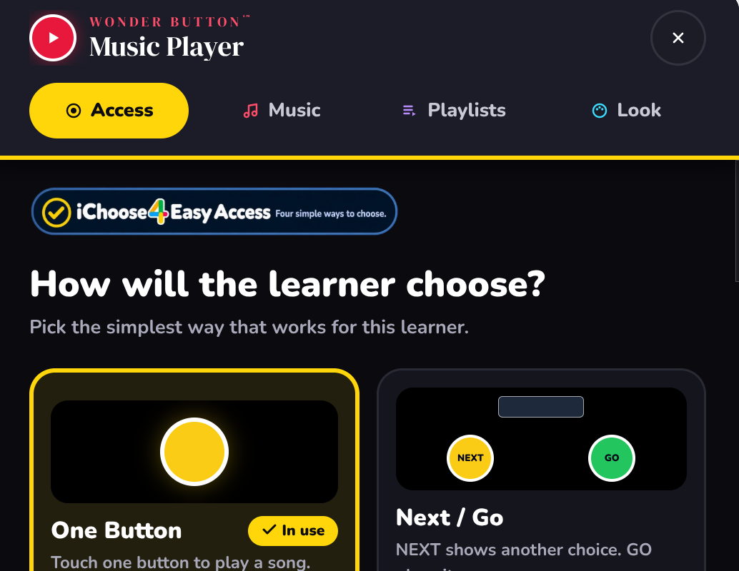 Pick how your learner chooses.