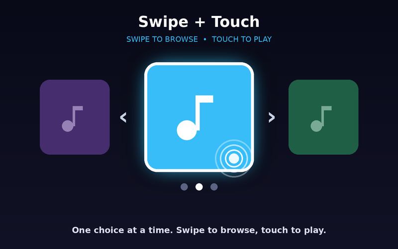 Swipe + Touch access mode screen