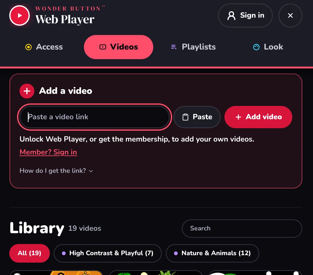 Paste a link to add a video.