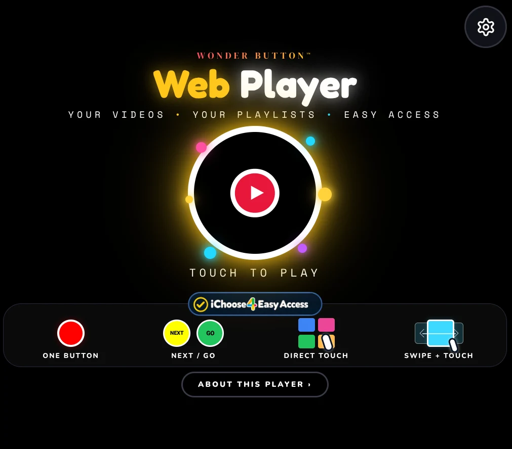 Wonder Button Web Player screenshot: Online video. Your way.